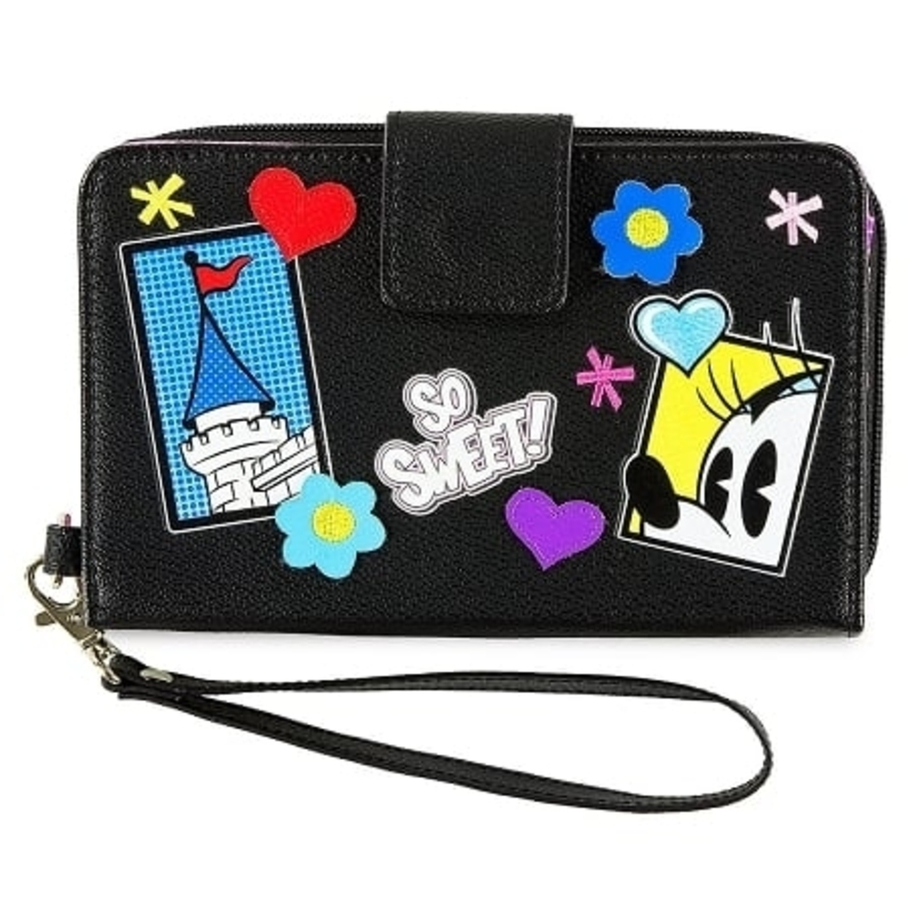 Disney Black Wristlet with Colorful Cartoon Graphics
